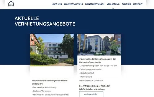 HIK Hausverwaltung Webseite